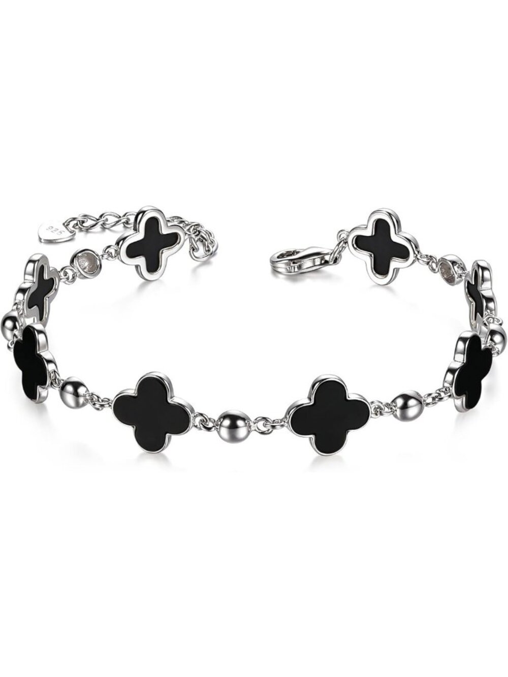 925 Sterling Silver Clover Charm Bracelet for Women - Elegant Gift & Fashion
